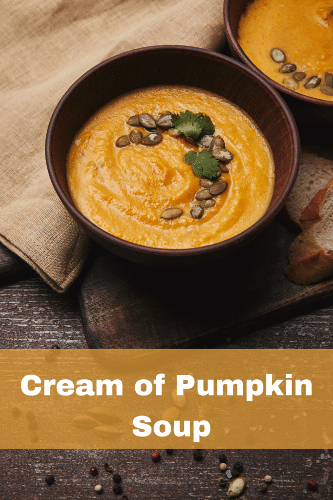 cream of pumpkin soup in a bowl