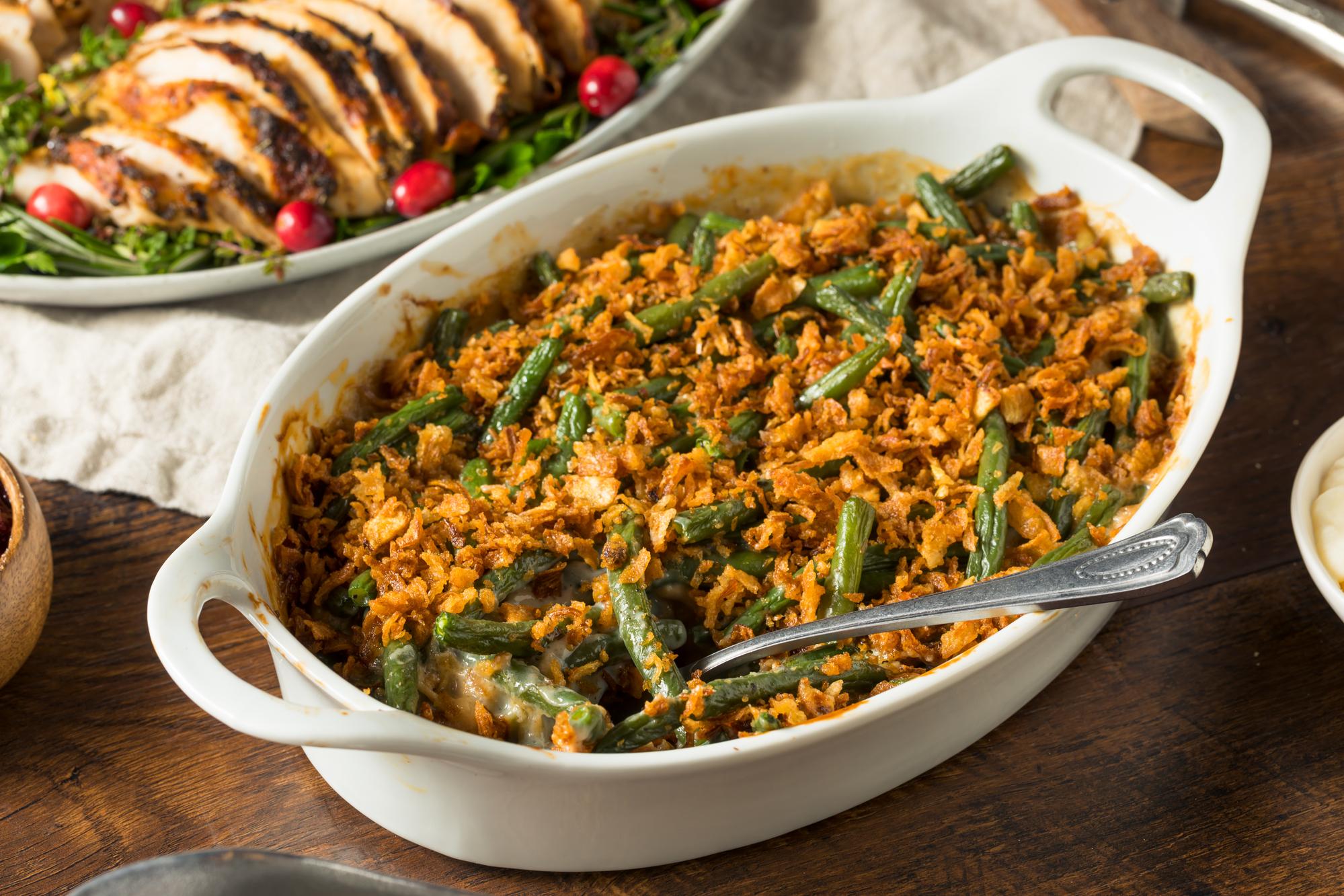 green bean casserole with bacon