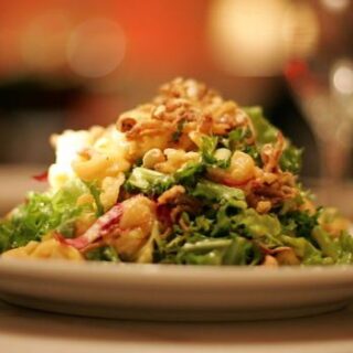 fiery chicken with seafood salad endive and fennelrecipe