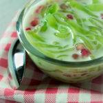 closeup Cendol or Iced dawet dessert of Thailand and Indonesia