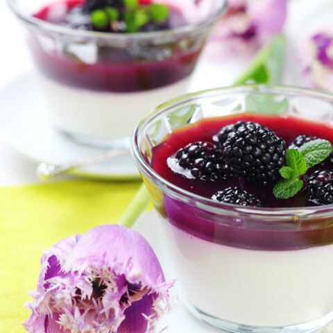 Panna Cotta with Blackberries