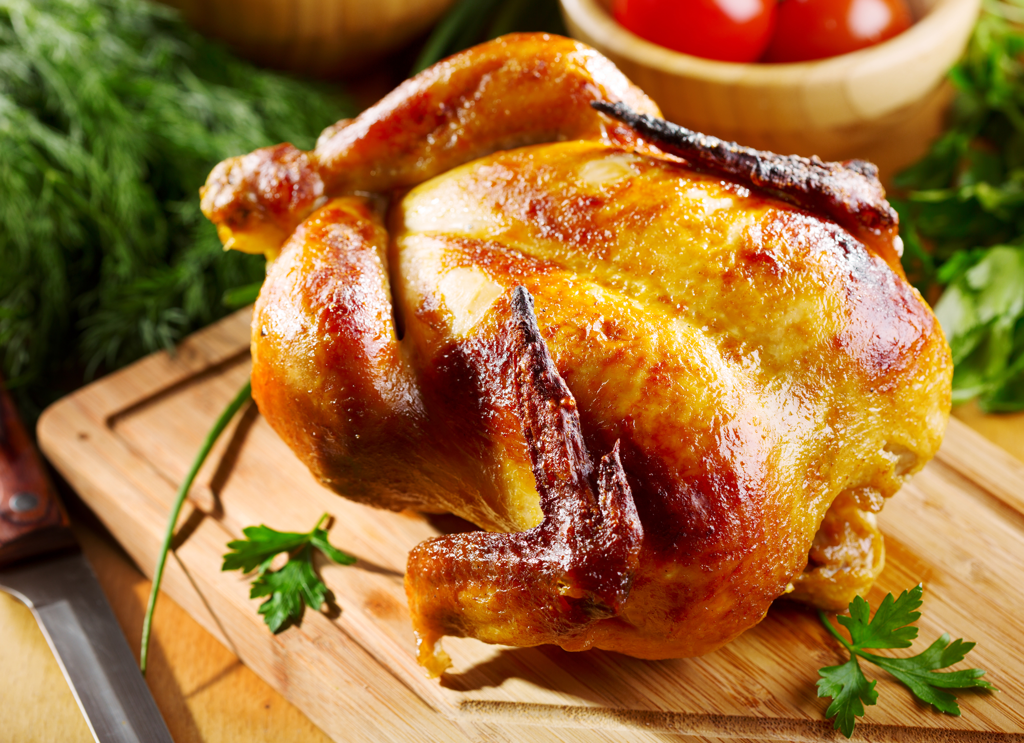 Roast Chicken with Apricot Stuffing and Asparagus