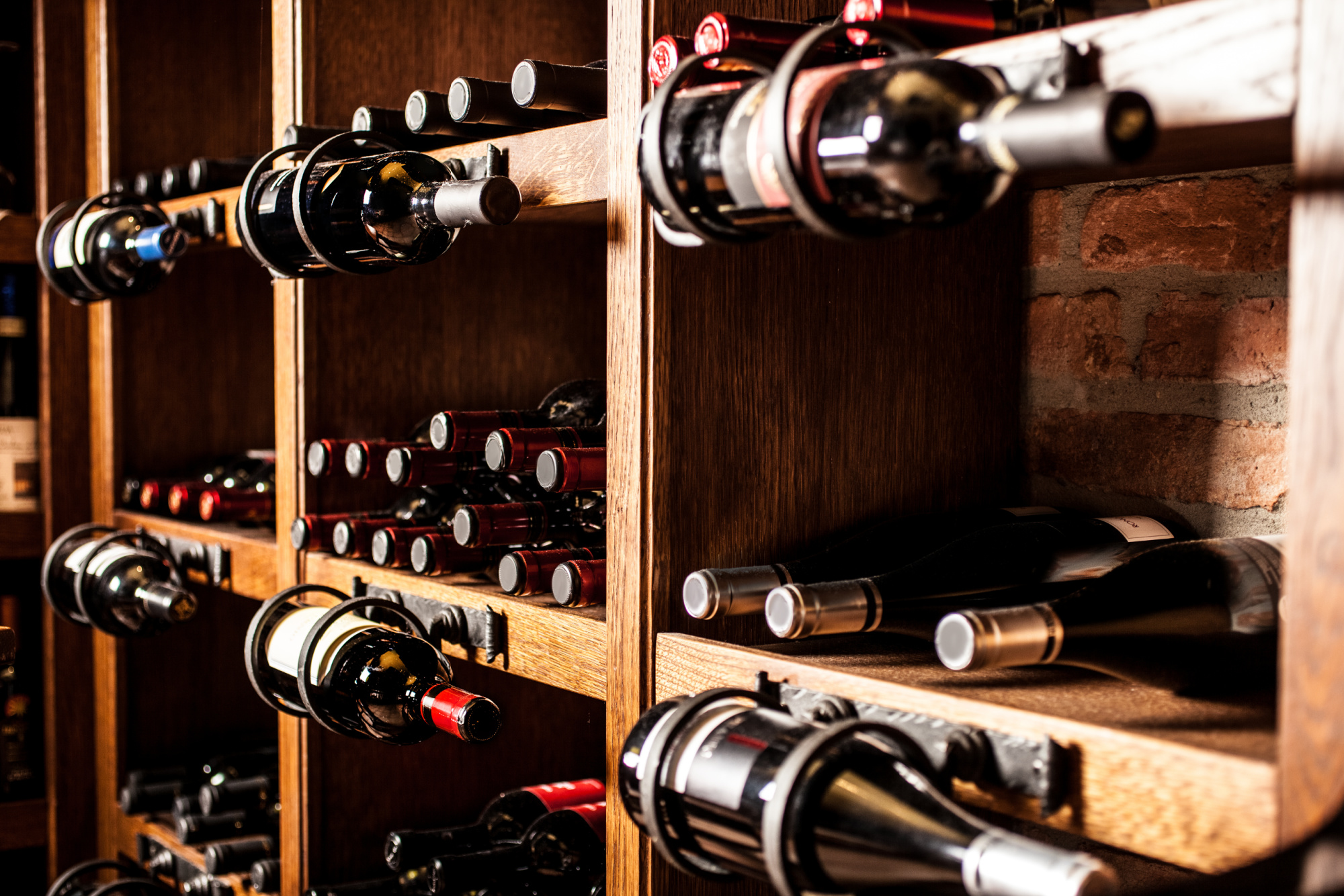racks of wine